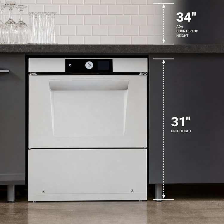Product image #3 for Hobart Advansys ADA-Compliant Chemical Sanitizing Undercounter Dishwasher/Glasswasher with PuriRinse