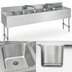 Thumbnail image #3 for Advance Tabco Special Value Series 72-Inch 4-Compartment Stainless Steel Bar Sink with Left and Right Drainboards and Splash-Mount Faucets