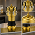 Thumbnail image #3 for Glastender Zeus 4-Faucet Countertop Draft Dispensing Tower with Surface-Mount Drain Pan, Polished Brass Finish