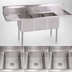 Thumbnail image #3 for John Boos E-Series 3-Compartment Sink with Left and Right Drainboards, 90