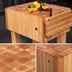 Thumbnail image #4 for John Boos Pro Chef 24 x 24 x 34 Inch End Grain Maple Butcher Block Work Table with Knife Holder