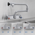 Thumbnail image #3 for Fisher 3/4-Inch Wall Mount Pot Filler Faucet with 8-Inch Adjustable Centers, Control Spout and Double-Joint Spout