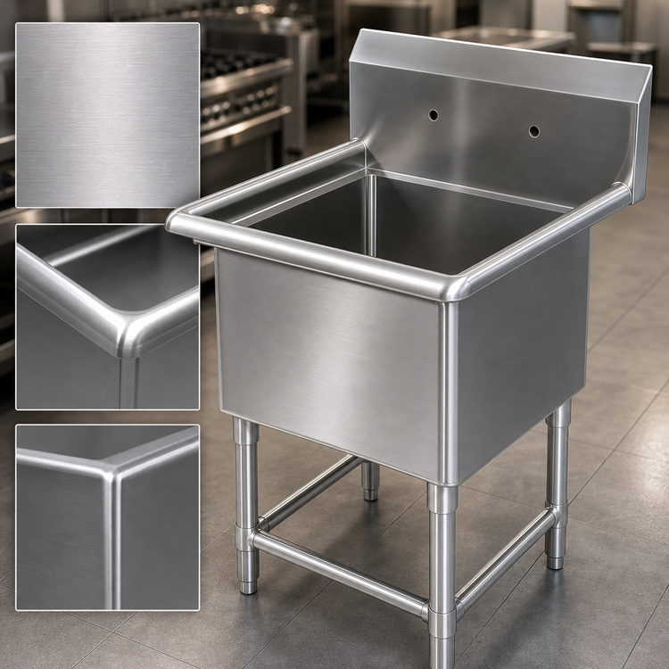 Product image #3 for John Boos Pro-Bowl 1-Compartment Stainless Steel Sink, 30 x 24 x 14-Inch Bowl, 10-Inch Backsplash