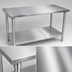 Thumbnail image #3 for John Boos Stallion 84-Inch x 30-Inch 16-Gauge 300 Series Stainless Steel Work Table with Safety Edge