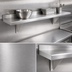 Thumbnail image #3 for Advance Tabco 120-Inch Wall-Mounted 304 Stainless Steel Shelf, 10-Inch Deep, 16 Gauge, Satin Finish