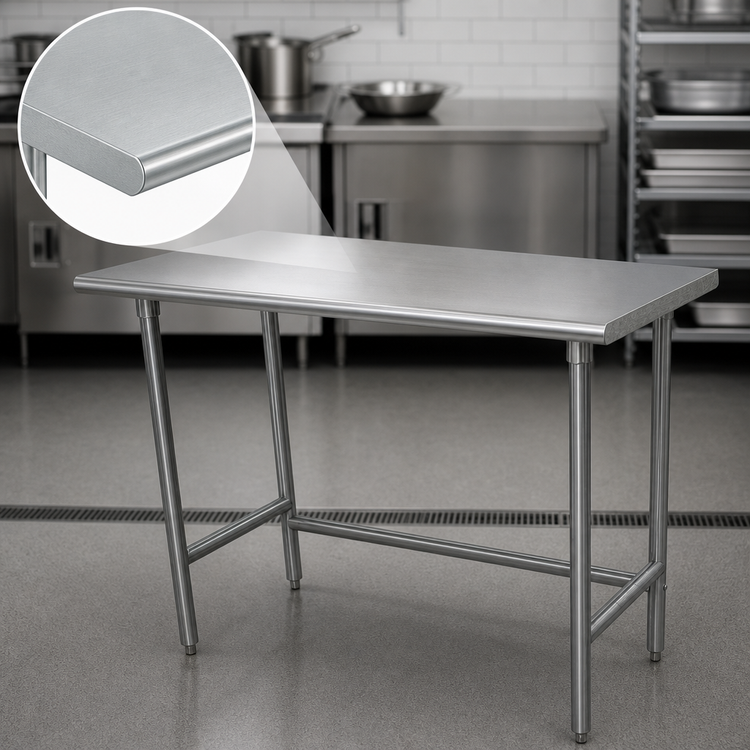 Product image #3 for Advance Tabco Special Value Series 72-Inch x 36-Inch Flat Top Stainless Steel Work Table with Open Base