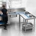 Thumbnail image #3 for Advance Tabco 119-Inch L-Shaped Island Soil Dishtable with Pre-Rinse Sink, Right-Hand, Stainless Steel