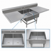Thumbnail image #3 for John Boos Pro-Bowl 2-Compartment Platter Sink with Dual Drainboards, 14 Gauge Stainless Steel