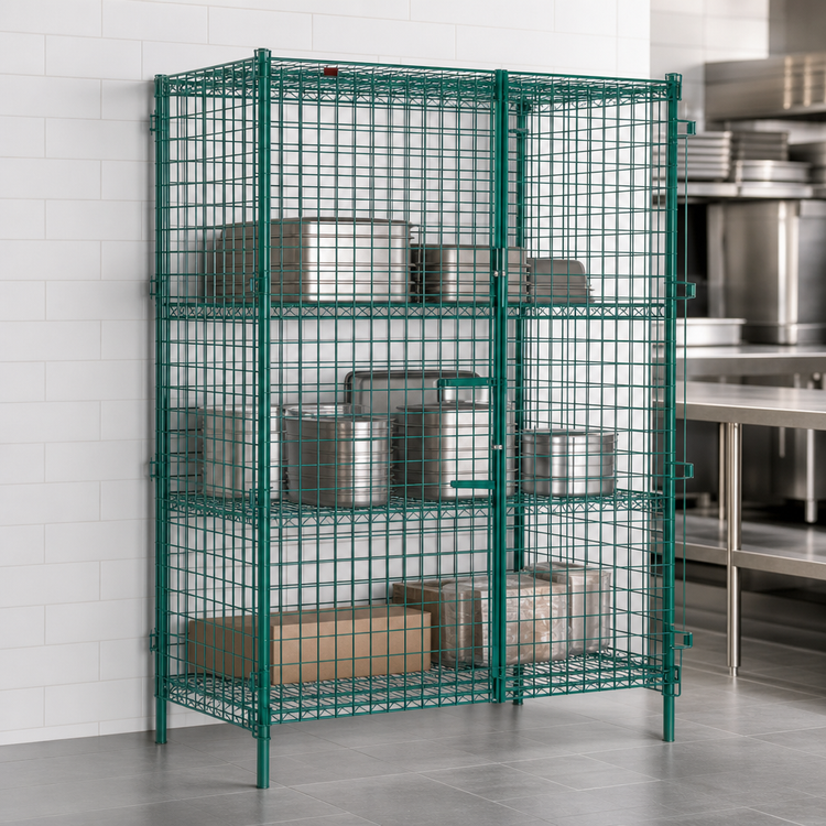 Product image #3 for EagleGard Stationary Wire Security Cage with Lockable Double Doors, 51-1/4 x 27-1/4 x 67 Inches