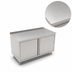 Thumbnail image #3 for John Boos Enclosed Cabinet Base Work Table with Hinged Doors, 36 x 30 Inch, 14-Gauge 300 Series Stainless Steel Top, 1-1/2 Inch Rear Riser