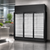 Thumbnail image #3 for True TRM Series 3-Section Medium Temperature Glass Door Merchandiser Refrigerator, Self-Contained, Top-Mounted, Black Exterior/White Interior