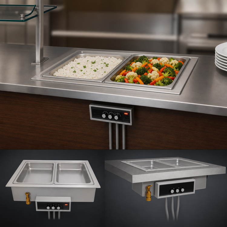 Product image #3 for Hatco Drop-In Insulated Heated Well with Drains for 2 Full-Size Pans