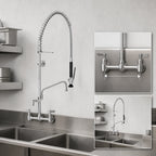Thumbnail image #3 for Fisher 34480 Spring-Style Pre-Rinse Unit with Add-On Faucet, 8-Inch Backsplash Mount, 16-Inch Swing Spout, 36-Inch Hose