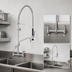 Thumbnail image #3 for Fisher 8-Inch Center Backsplash-Mount Spring-Style Pre-Rinse Unit with Add-On Faucet and 16-Inch Swing Spout
