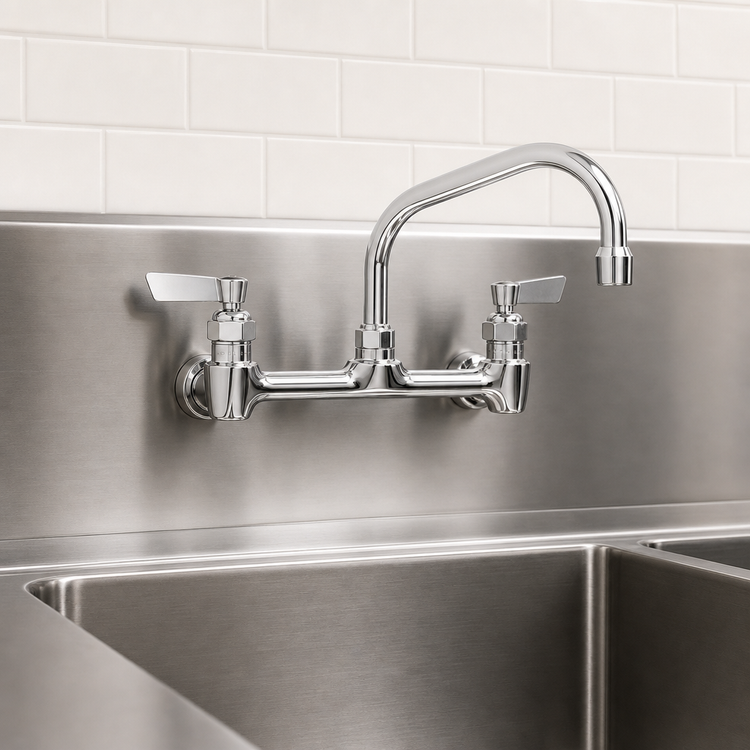 Product image #3 for Fisher 8-Inch Center Backsplash Faucet with 14-Inch Swing Spout and Lever Handles