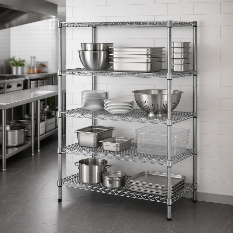 Product image #4 for Metro Super Erecta Metroseal 3 Green Wire Shelving Starter Unit with 4 Shelves, 48 x 18 x 63 Inches