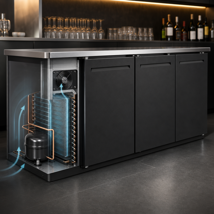 Product image #3 for Serv-Ware 73-Inch 3-Door Back Bar Bottle Cooler, 17.2 Cu. Ft.