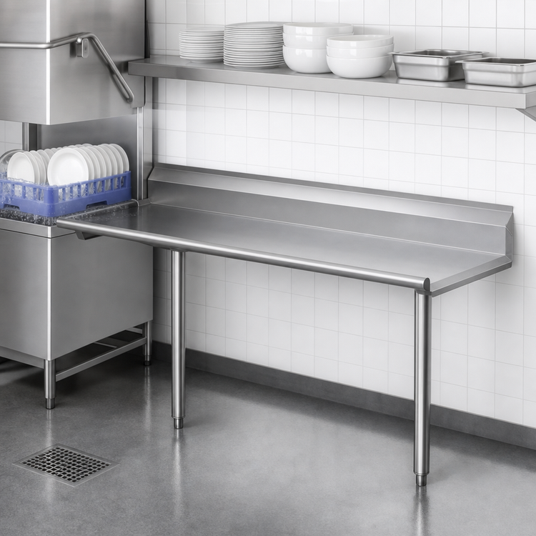 Product image #3 for 72-Inch Straight Clean Dishtable with 9-Inch Backsplash, Right-to-Left