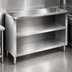 Thumbnail image #3 for 36 Inch Stainless Steel Dish Cabinet with Open Base and Mid-Shelf