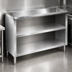 Thumbnail image #3 for Klinger's Trading DC1836 36-Inch Stainless Steel Dish Cabinet, Open Base with Mid-Shelf, 18-Gauge Body