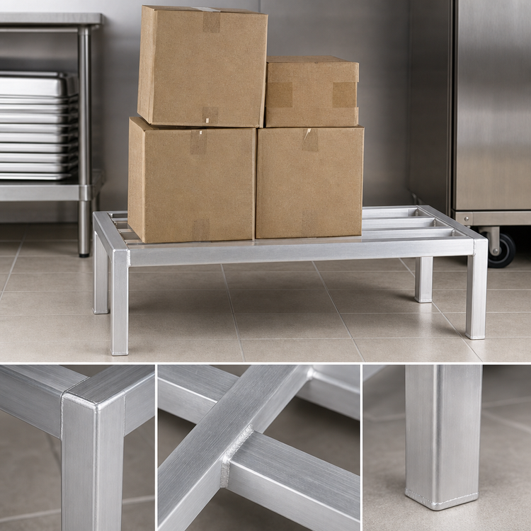 Product image #3 for New Age Heavy-Duty Aluminum Dunnage Rack, 24 x 24 x 8 Inches, 3,000-Lb. Capacity