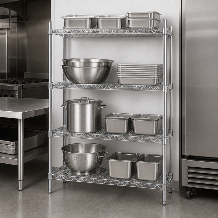 Product image #3 for Advance Tabco Special Value Heavy Duty Chrome Plated Wire Shelf, 42 x 18 Inches