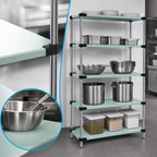 Thumbnail image #3 for Quantum WRS5-54-2142SS 5-Shelf Solid Stainless Steel Shelving Starter Kit, 42 x 21 x 54 Inches