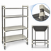Thumbnail image #3 for Cambro Camshelving Elements XTRA 4-Shelf Solid High-Density Top Rail Mobile Starter Unit, 21 x 36 x 80 Inches, Speckled Gray