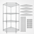 Thumbnail image #3 for Quantum 4-Shelf 5-Sided Wire Shelving Starter Kit, 42 x 24 Inches, Chrome Plated