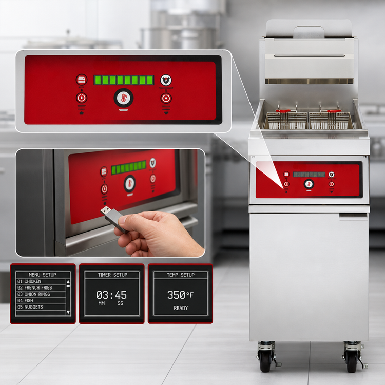 Product image #4 for Vulcan PowerFry3 High-Efficiency Gas Fryer with Computer Controls, Built-In Filtration, 21-Inch Wide, 85-90 lb Capacity