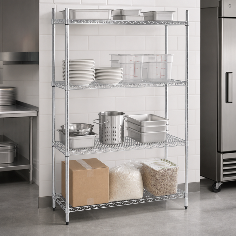 Product image #3 for Special Value Series Stationary 4-Shelf Wire Shelving Unit, 36 x 14 x 74 Inches, Chrome Finish