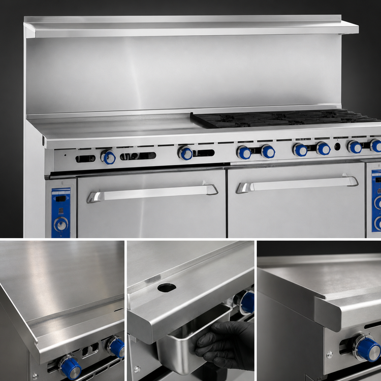 Product image #3 for Imperial Pro Series 72-Inch Gas Restaurant Range with Griddle, Convection Oven, and Open Cabinet Base