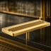 Thumbnail image #3 for Perlick 5000 Series 24-Inch Surface-Mount Drip Tray Trough with Removable Louvered Glass Rack, Tarnish-Free Brass