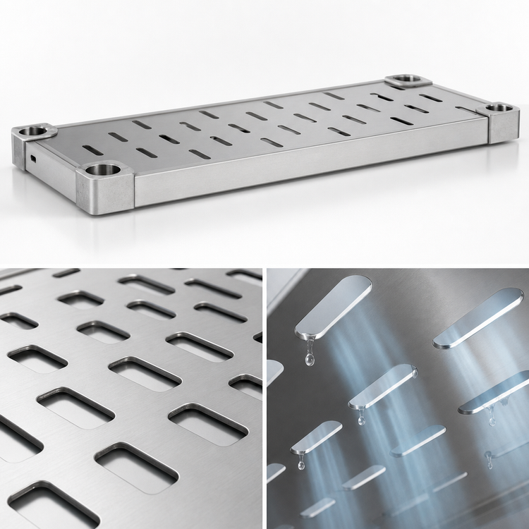 Product image #4 for Eagle Group Quik-Set 48-Inch x 18-Inch Solid Louvered Stainless Steel Shelf