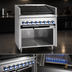 Thumbnail image #3 for Imperial Steakhouse 48-Inch Floor Model Gas Charbroiler with Cast-Iron Radiants and Open Cabinet Base