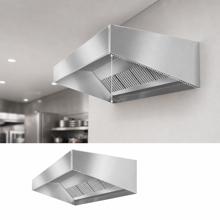 Product image #3 for SpecAir HES96-54 Short Front Wall-Mounted Exhaust-Only Commercial Kitchen Hood, 54-Inch
