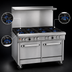 Thumbnail image #3 for Southbend Ultimate 48-Inch Commercial Gas Range with 7 Open Burners, 2 Space Saver Ovens, and High Shelf
