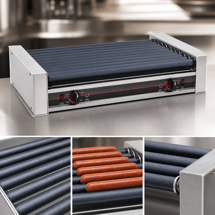 Product image #3 for Roll-A-Grill 36-Hot-Dog Capacity Roller Grill with 10 GripsIt Coated Rollers