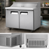 Thumbnail image #3 for Juneau 60-Inch Two-Section Refrigerated Prep Table, Rear-Mount Self-Contained, 16 1/6 Pan Capacity