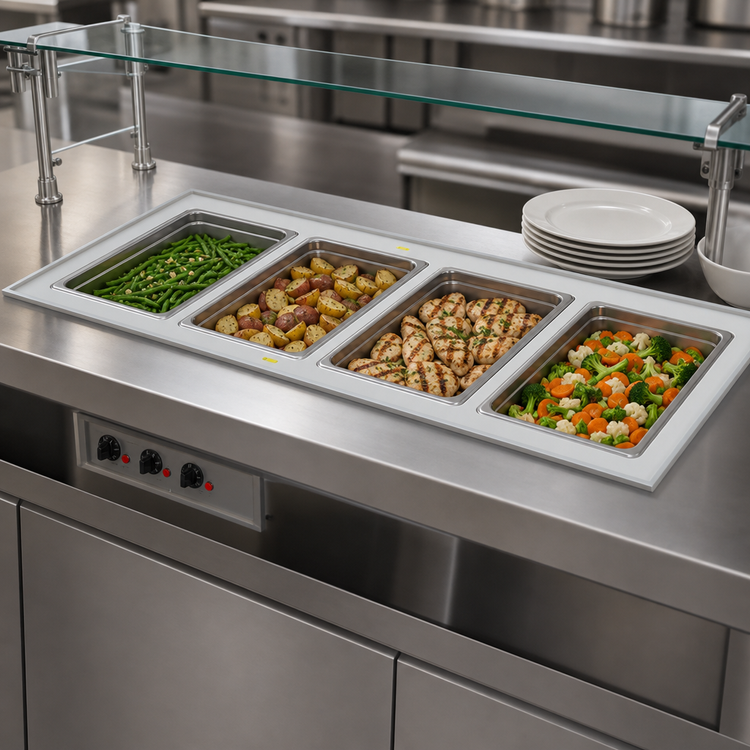 Product image #3 for Vollrath Short-Side 4-Well Drop-In Hot Well with Marine-Grade Wells, Infinite Controls and Auto-Fill