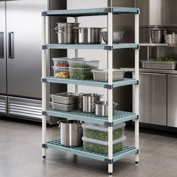 Product image #3 for MetroMax i 48 x 24 x 63 Inch Blue 4-Shelf Freestanding Polymer Starter Shelving Unit