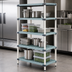Thumbnail image #3 for MetroMax i 48 x 24 x 63 Inch Blue 4-Shelf Freestanding Polymer Starter Shelving Unit