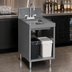 Thumbnail image #3 for CHOICE 18-Inch Stainless Steel Underbar Hand & Dump Sink Cabinet with Open Front, Dry Waste Chute, and Gooseneck Faucet