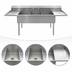 Thumbnail image #3 for Eagle Group Three-Compartment Utility Sink with Double Drainboards, 90-1/4 Inch W, 430 Stainless Steel