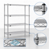 Thumbnail image #3 for Redipak 4-Tier Stationary Wire Shelving Unit, 48W x 18D x 63H, Chrome Finish