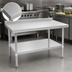 Thumbnail image #3 for Stallion 60-Inch x 18-Inch Stainless Steel Budget Work Table with 1-1/2-Inch Backsplash and Undershelf