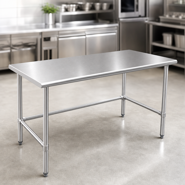 Product image #3 for Sapphire Manufacturing 60 Inch x 24 Inch Stainless Steel Work Table with Open Base
