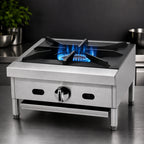 Thumbnail image #3 for Jade Range (Middleby) Supreme JHP-112-F 12-Inch Floor Model Gas Hot Plate, 1 Open Burner, 27,500 BTU, Stainless Steel, Undershelf