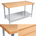 Thumbnail image #3 for John Boos 84-Inch Northern Hard Rock Maple Wood Top Work Table with Adjustable Undershelf