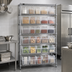 Thumbnail image #3 for Quantum Stationary Bin Wire Shelving System with 8 Shelves and 35 Clear Bins, 36 W x 24 D x 74 H, Chrome Plated
